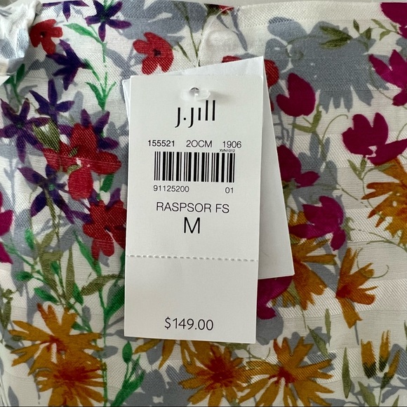 J. Jill Summer Garden Maxi Dress Floral, White Multi, Size M New w/Tag - Picture 13 of 15